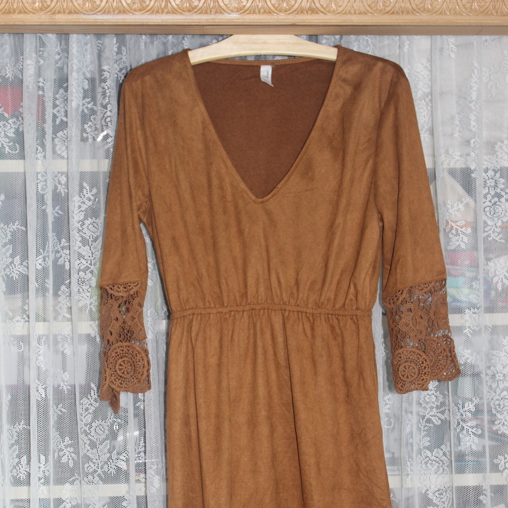 Boho fo leather dress